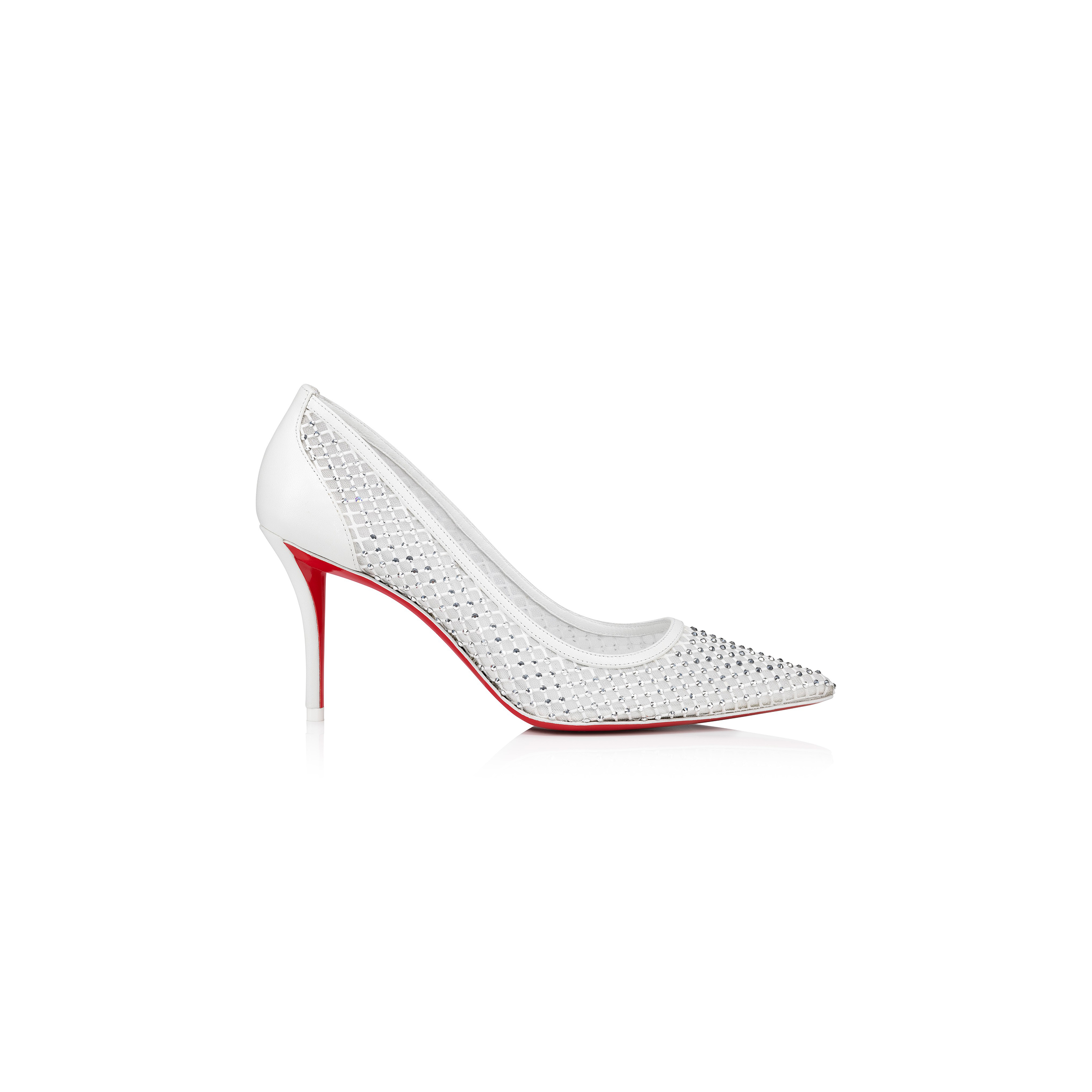 Ch**an louboutin apostropha mesh strass 80 mm pumps-strass mesh and nappa leather-bianco-women 3240170w610
